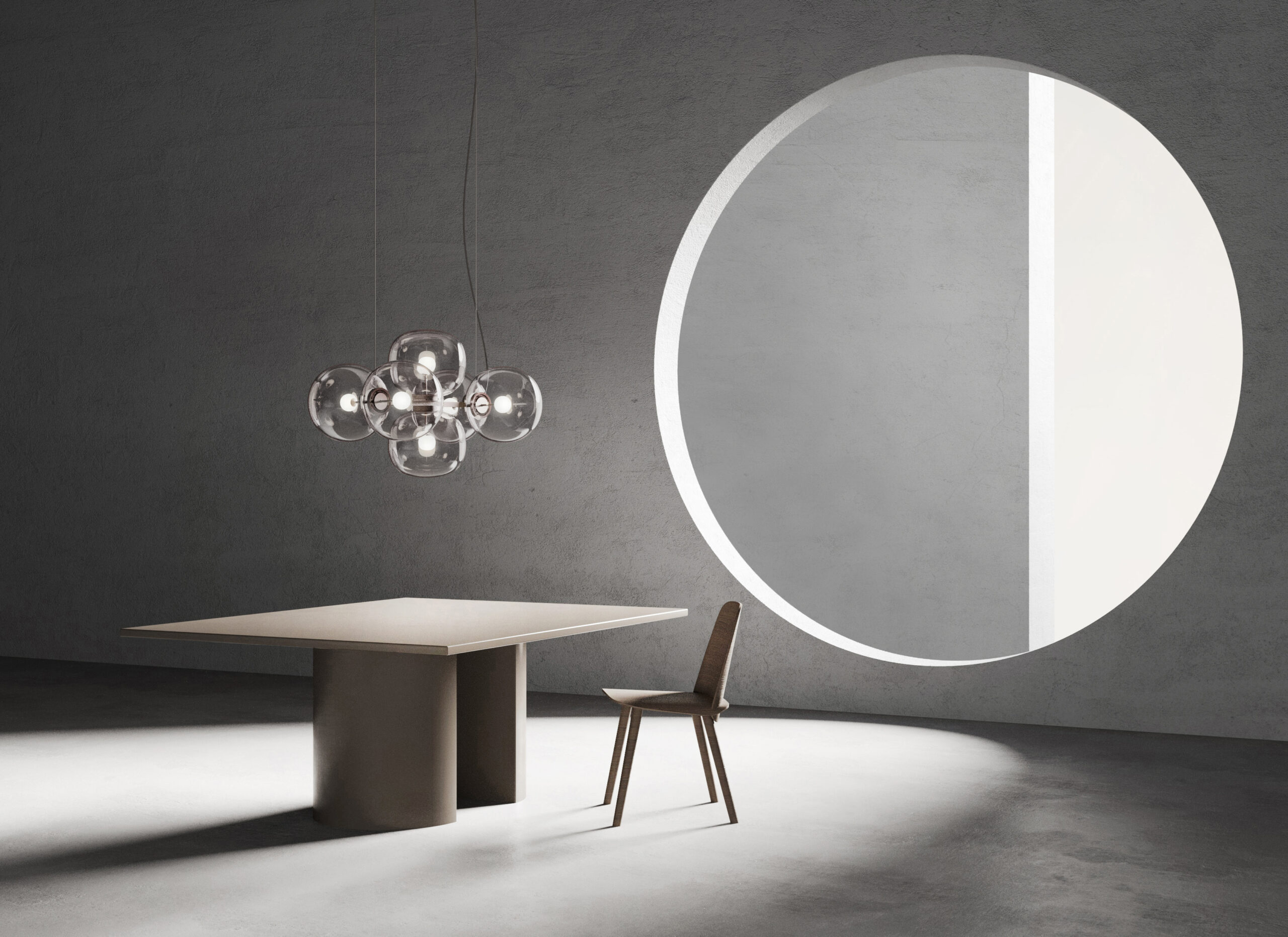 Six-light chandelier